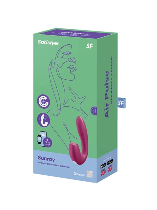 SATISFYER SUNRAY ESTIMULADOR Y VIBRADOR APP ROJO
