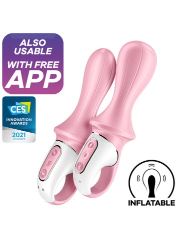 SATISFYER AIR PUMP BOOTY 5 VIBRADOR ANAL INFLABLE ROSA