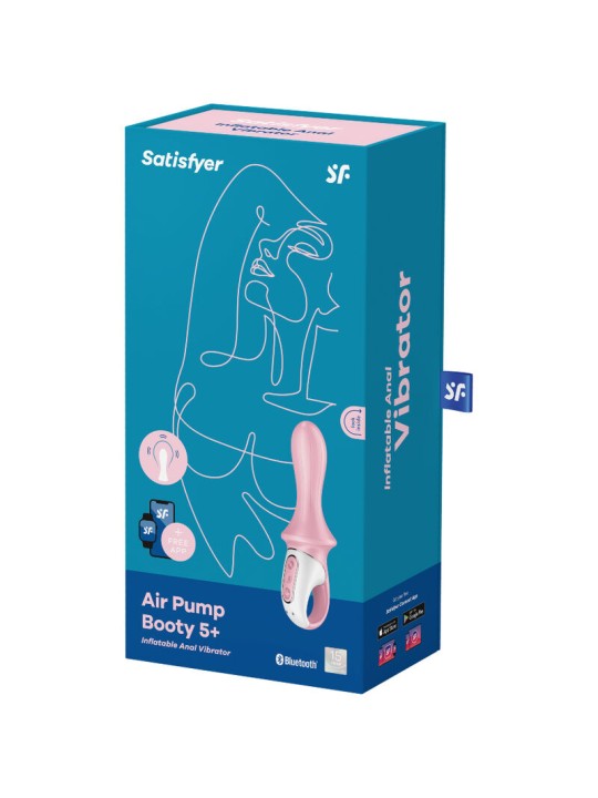 SATISFYER AIR PUMP BOOTY 5 VIBRADOR ANAL INFLABLE ROSA
