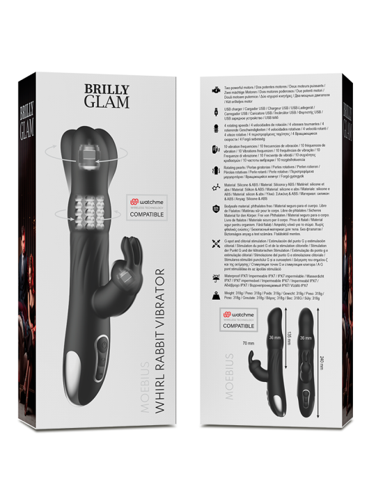 BRILLY GLAM MOEBIUS RABBIT VIBRATOR ROTATOR COMPATIBLE CON WATCHME WIRELESS TECHNOLOGY