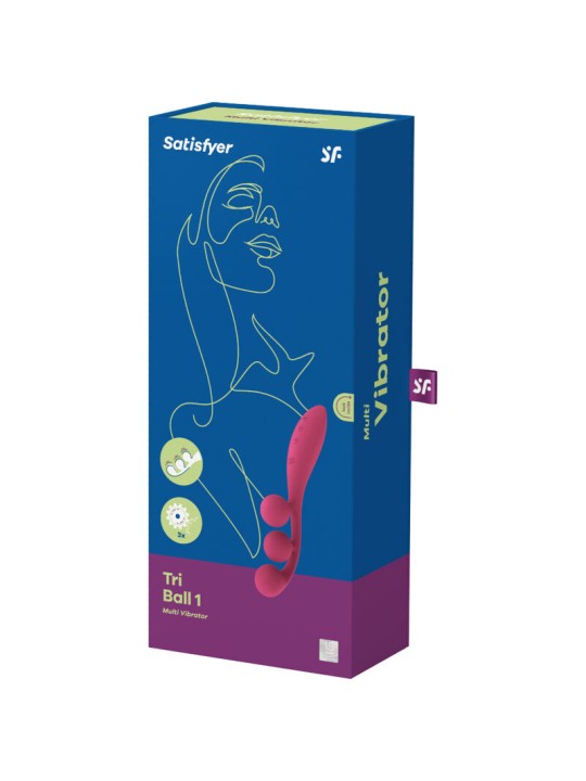 SATISFYER TRI BALL 1 MULTI VIBRADOR ROJO