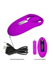 PRETTY LOVE WILD RABBIT ESTIMULADOR PARA BRAGUITA CON CONTROL REMOTO LILA