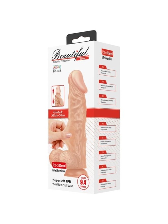 BAILE BEAUTIFUL ENCOUNTER BURAQ DILDO REALISTICO FLEXIBLE 24 CM NATURAL