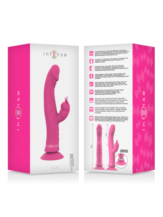 INTENSE JULIO VIBRADOR RABBIT SILICONA ROSA