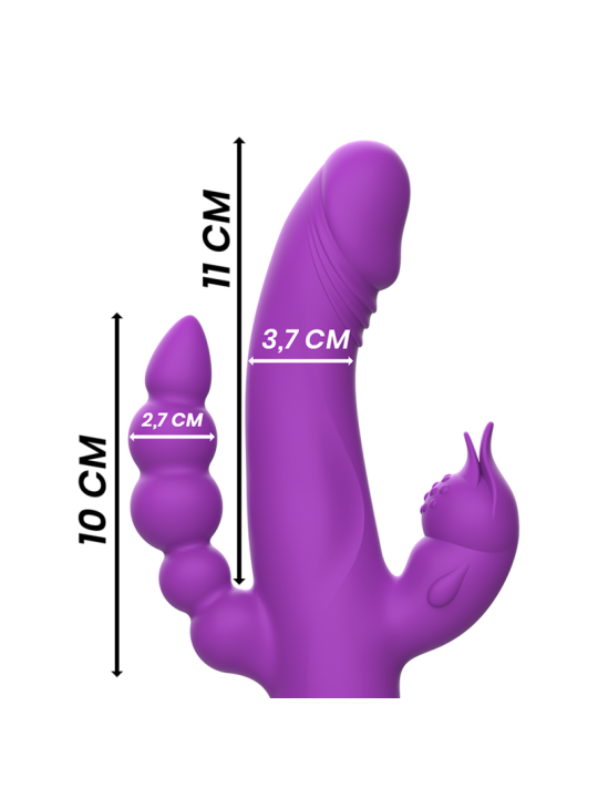INTENSE CASANOVA VIBRADOR RABBIT SILICONA TRIPLE MOTOR MORADO