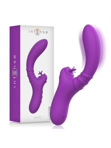 INTENSE HARRY VIBRADOR FLEXIBLE CON LENGUA MORADO