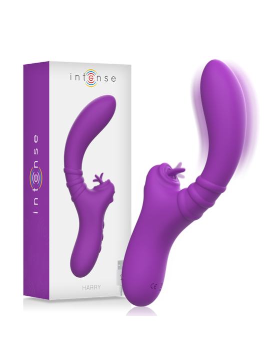 INTENSE HARRY VIBRADOR FLEXIBLE CON LENGUA MORADO