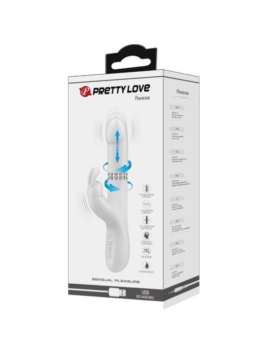 PRETTY LOVE REESE VIBRADOR CON ROTACION PLATEADO