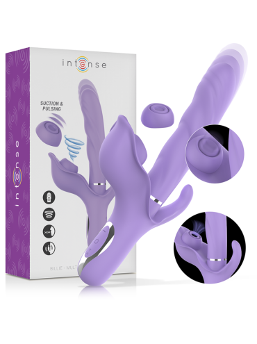 INTENSE BILLIE VIBRADOR MULTIFUNCION RECARGABLE ONDAS ESTIMULADORAS CON PULSADOR MORADO