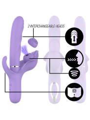 INTENSE BILLIE VIBRADOR MULTIFUNCION RECARGABLE ONDAS ESTIMULADORAS CON PULSADOR MORADO