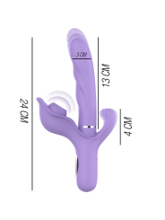 INTENSE BILLIE VIBRADOR MULTIFUNCION RECARGABLE ONDAS ESTIMULADORAS CON PULSADOR MORADO