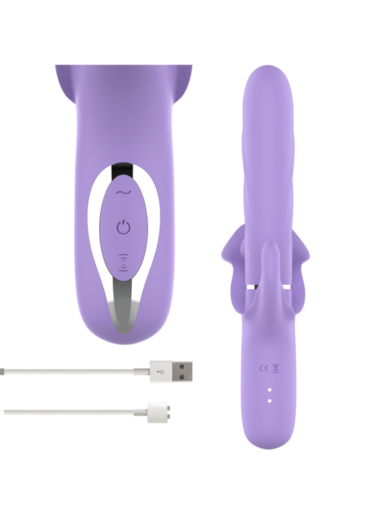 INTENSE BILLIE VIBRADOR MULTIFUNCION RECARGABLE ONDAS ESTIMULADORAS CON PULSADOR MORADO