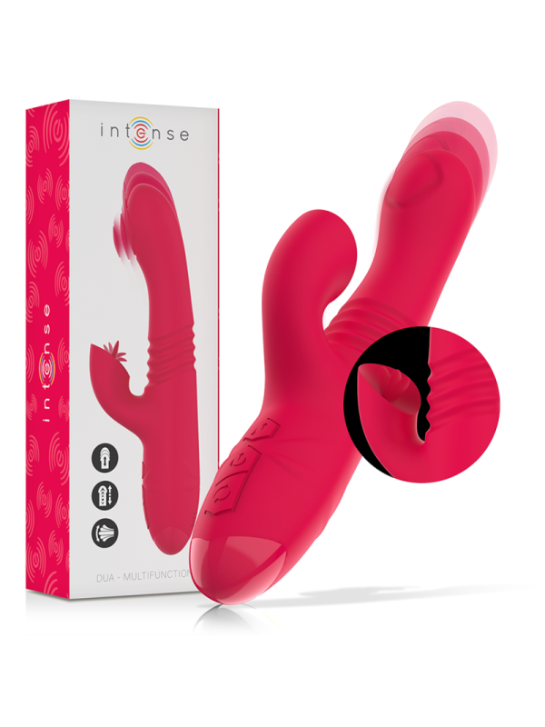 INTENSE DUA VIBRADOR MULTIFUNCION RECARGABLE UP DOWN CON LENGUA ROJO