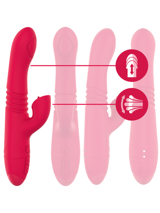 INTENSE DUA VIBRADOR MULTIFUNCION RECARGABLE UP DOWN CON LENGUA ROJO