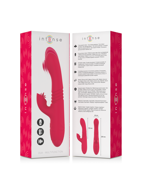INTENSE DUA VIBRADOR MULTIFUNCION RECARGABLE UP DOWN CON LENGUA ROJO