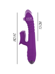 INTENSE IGGY VIBRADOR MULTIFUNCION RECARGABLE UP DOWN CON ESTIMULADOR DE CLITORIS MORADO