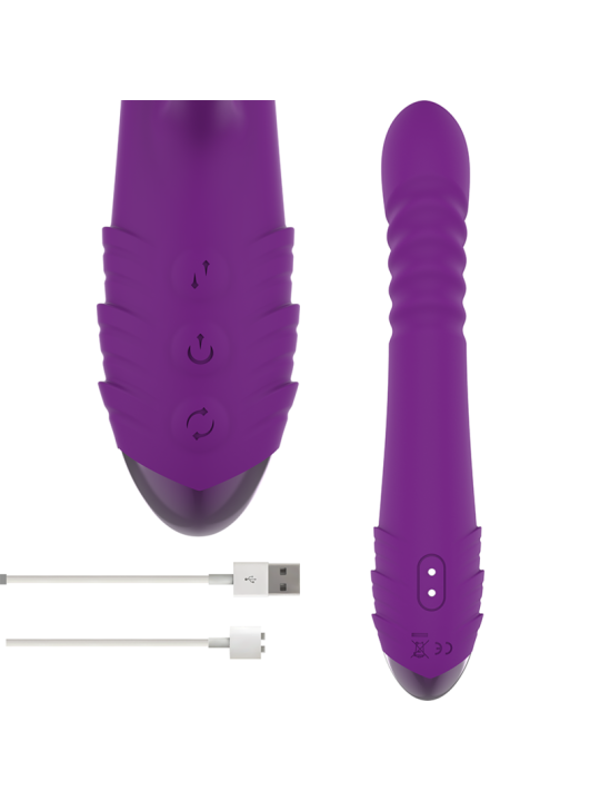 INTENSE IGGY VIBRADOR MULTIFUNCION RECARGABLE UP DOWN CON ESTIMULADOR DE CLITORIS MORADO