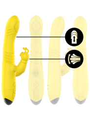 INTENSE TOKY VIBRADOR MULTIFUNCION RECARGABLE UP DOWN CON ESTIMULADOR DE CLITORIS AMARILLO