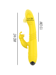 INTENSE TOKY VIBRADOR MULTIFUNCION RECARGABLE UP DOWN CON ESTIMULADOR DE CLITORIS AMARILLO