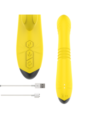 INTENSE TOKY VIBRADOR MULTIFUNCION RECARGABLE UP DOWN CON ESTIMULADOR DE CLITORIS AMARILLO