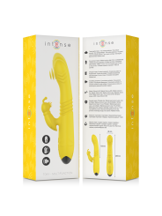INTENSE TOKY VIBRADOR MULTIFUNCION RECARGABLE UP DOWN CON ESTIMULADOR DE CLITORIS AMARILLO