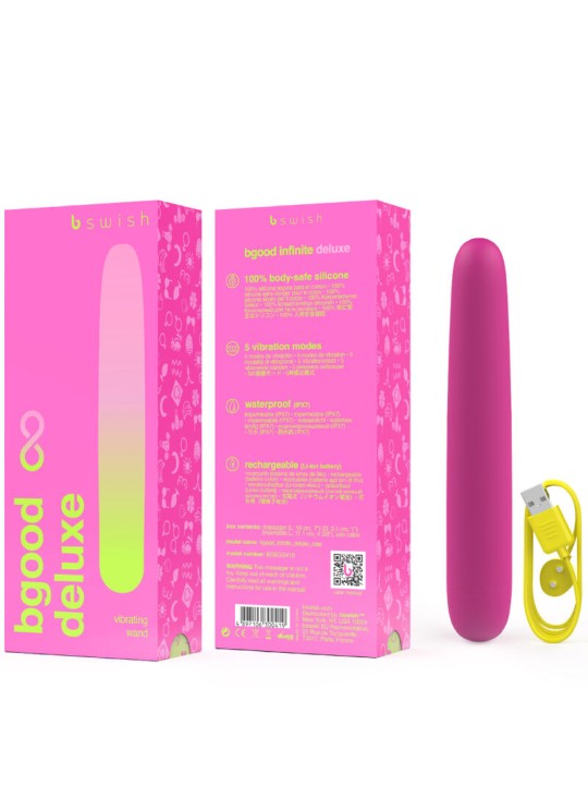 B SWISH BGOOD INFINITE DELUXE VIBRADOR RECARGABLE SILICONA ROSA