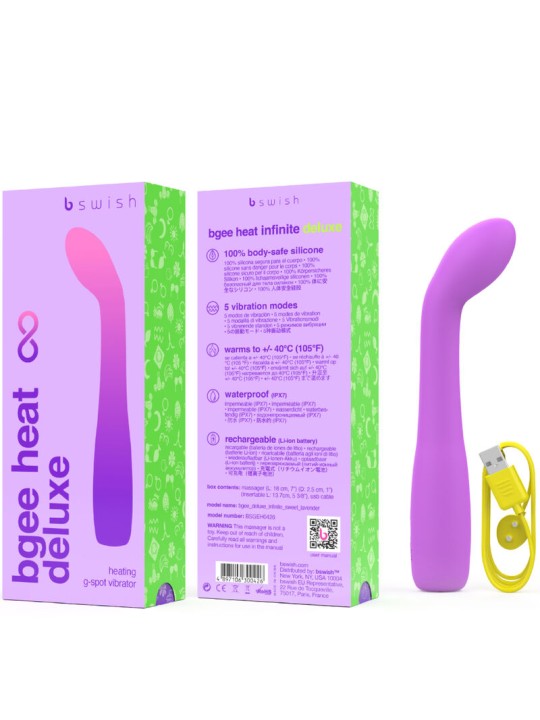 B SWISH BGEE HEAT INFINITE DELUXE VIBRADOR RECARGABLE SILICONA LAVANDA