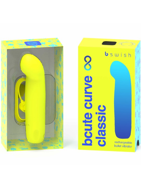 B SWISH BCUTE CURVE INFINITE CLASSIC VIBRADOR RECARGABLE SILICONA AMARILLO