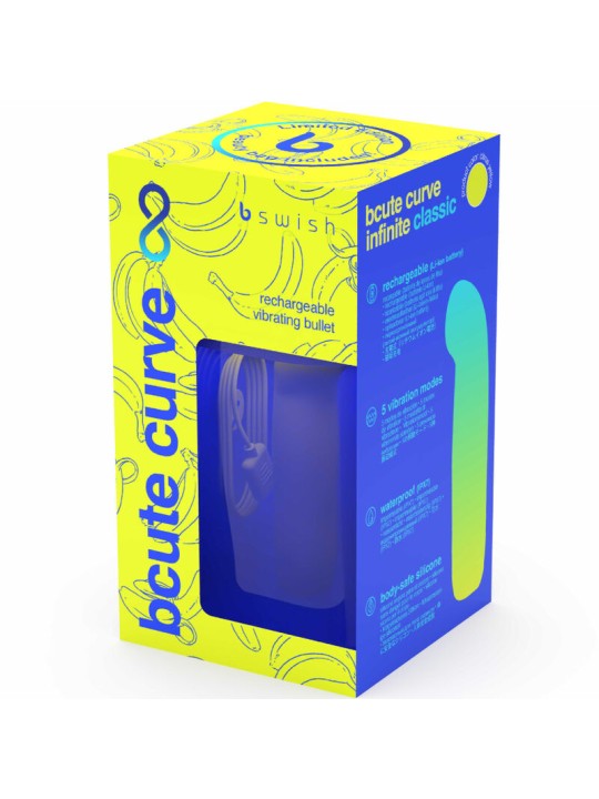 B SWISH BCUTE CURVE INFINITE CLASSIC EDICION LIMITADA VIBRADOR RECARGABLE SILICONA AMARILLO
