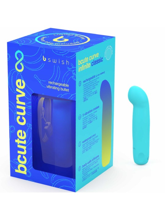 B SWISH BCUTE CURVE INFINITE CLASSIC EDICION LIMITADA VIBRADOR RECARGABLE SILICONA AZUL