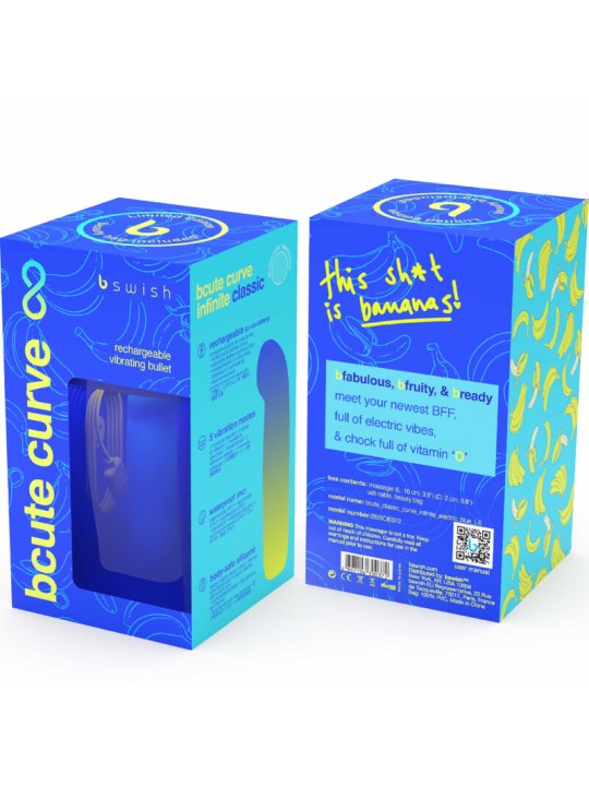 B SWISH BCUTE CURVE INFINITE CLASSIC EDICION LIMITADA VIBRADOR RECARGABLE SILICONA AZUL
