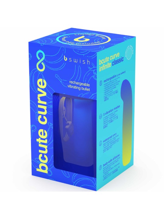 B SWISH BCUTE CURVE INFINITE CLASSIC EDICION LIMITADA VIBRADOR RECARGABLE SILICONA AZUL