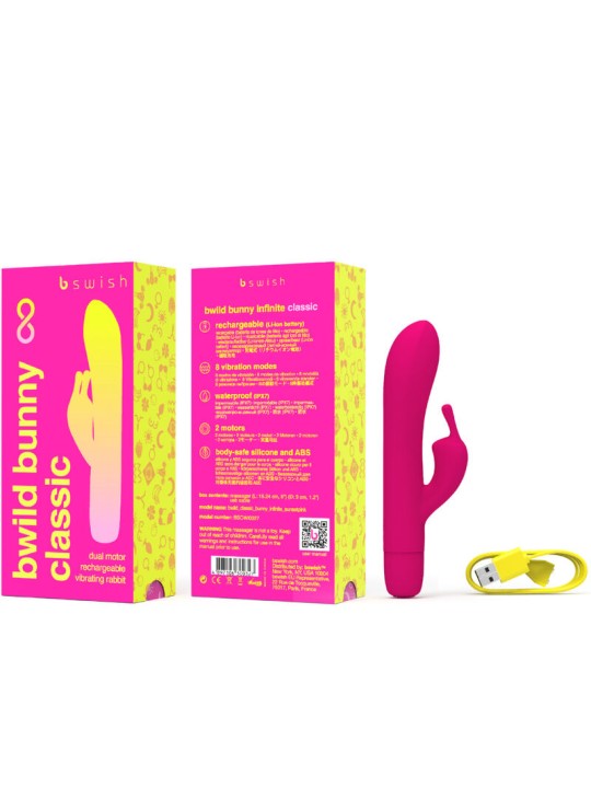 B SWISH BWILD BUNNY INFINITE CLASSIC VIBRADOR RECARGABLE SILICONA ROSA