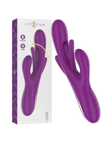 INTENSE APOLO VIBRADOR MULTIFUNCION RECARGABLE 7 VIBRACIONES CON LENGUA OSCILANTE MORADO