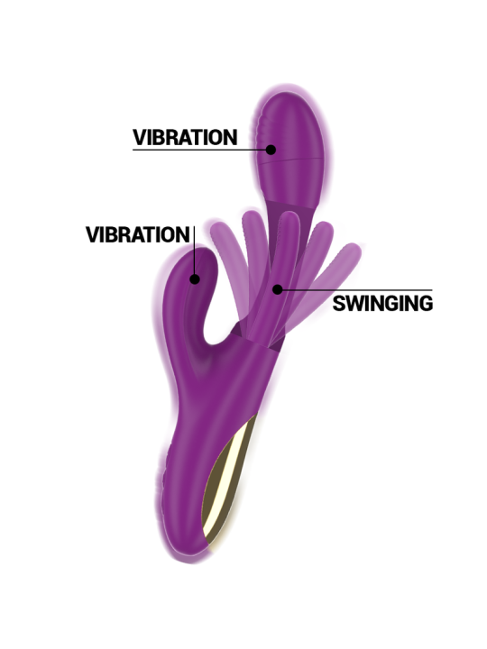 INTENSE APOLO VIBRADOR MULTIFUNCION RECARGABLE 7 VIBRACIONES CON LENGUA OSCILANTE MORADO