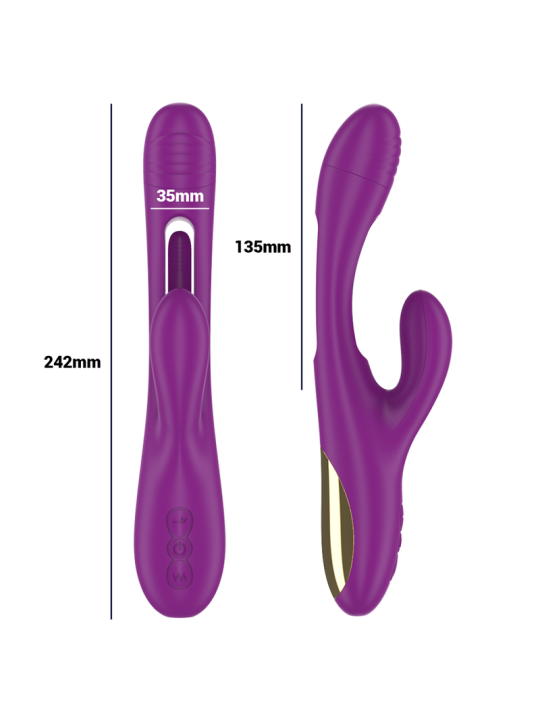 INTENSE APOLO VIBRADOR MULTIFUNCION RECARGABLE 7 VIBRACIONES CON LENGUA OSCILANTE MORADO
