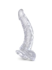 KING COCK CLEAR PENE REALISTICO CURVADO CON TESTICULOS 165 CM TRANSPARENTE
