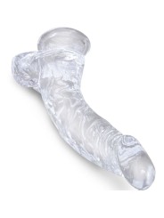 KING COCK CLEAR PENE REALISTICO CURVADO CON TESTICULOS 165 CM TRANSPARENTE