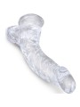 KING COCK CLEAR PENE REALISTICO CURVADO CON TESTICULOS 165 CM TRANSPARENTE