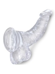 KING COCK CLEAR PENE REALISTICO CURVADO CON TESTICULOS 165 CM TRANSPARENTE
