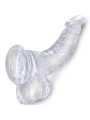 KING COCK CLEAR PENE REALISTICO CURVADO CON TESTICULOS 165 CM TRANSPARENTE