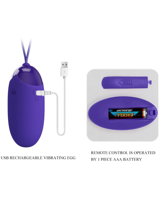 PRETTY LOVE BERGER YOUTH HUEVO VIBRADOR CONTROL REMOTO VIOLETA