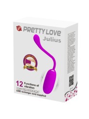 PRETTY LOVE JULIUS HUEVO VIBRADOR IMPERMEBLE RECARGABLE MORADO