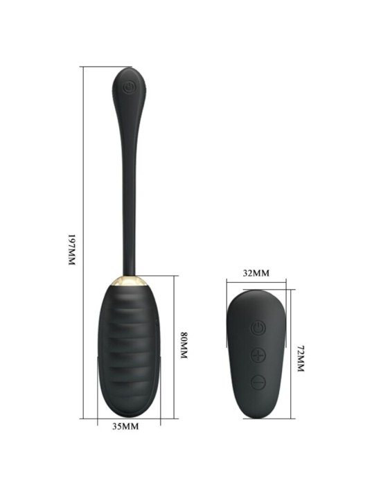 PRETTY LOVE DOREEN HUEVO VIBRADOR DE LUJO RECARGABLE NEGRO CONTROL REMOTO