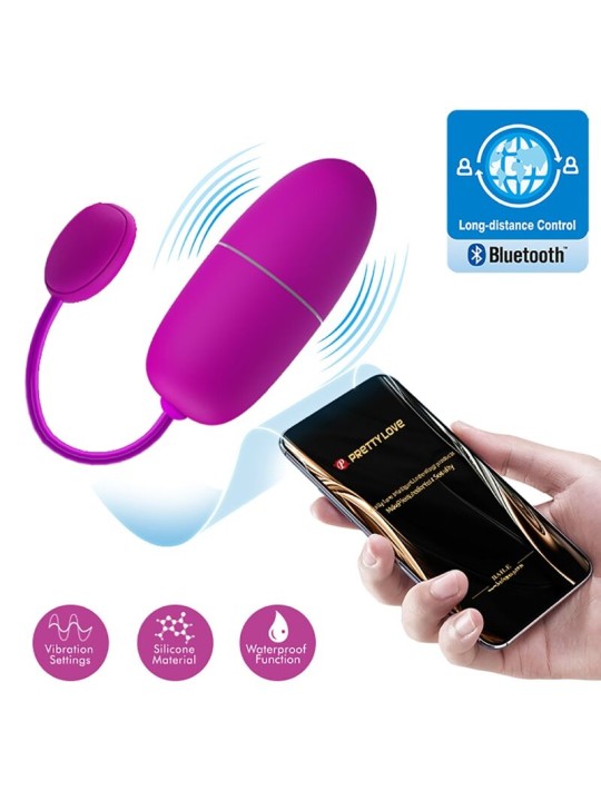 PRETTY LOVE NYMPH HUEVO VIBRADOR CONTROLADO POR APP VIOLETA