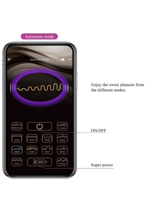 PRETTY LOVE NYMPH HUEVO VIBRADOR CONTROLADO POR APP VIOLETA