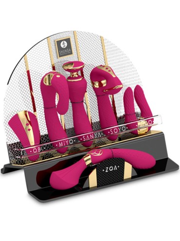 SHUNGA EXPOSITOR 6 MASAJEADORES INTIMOS FUCSIA