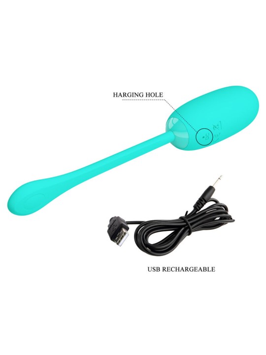 PRETTY LOVE JULIUS HUEVO VIBRADOR IMPERMEBLE RECARGABLE VERDE AGUA