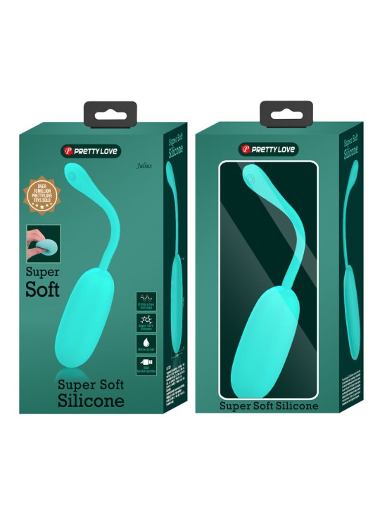 PRETTY LOVE JULIUS HUEVO VIBRADOR IMPERMEBLE RECARGABLE VERDE AGUA