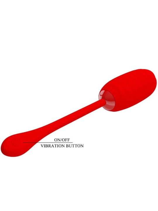 PRETTY LOVE KIRK HUEVO VIBRADOR RECARGABLE ROJO